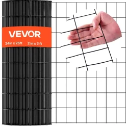 VEVOR Hardware Cloth 24 in x 25 ft, 2 x 3 in Mesh 16 Gauge Galvanized Wire Mesh Roll, Weather-Resistant Vinyl Coated Chicken Wire Fencing, Heavy Duty Welded Garden Plant Fencing for Rabbit Cage Snake