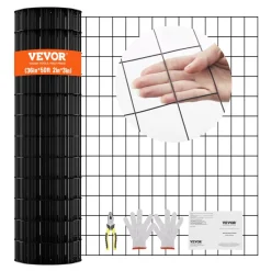 VEVOR Hardware Cloth, 36'' x 50' Galvanized Wire Mesh Roll, 16 Gauge Chicken Wire Fence Roll, Vinyl Coating Metal Wire Mesh for Chicken Coop Barrier, Rabbit Snake Fences, Poultry Enclosures