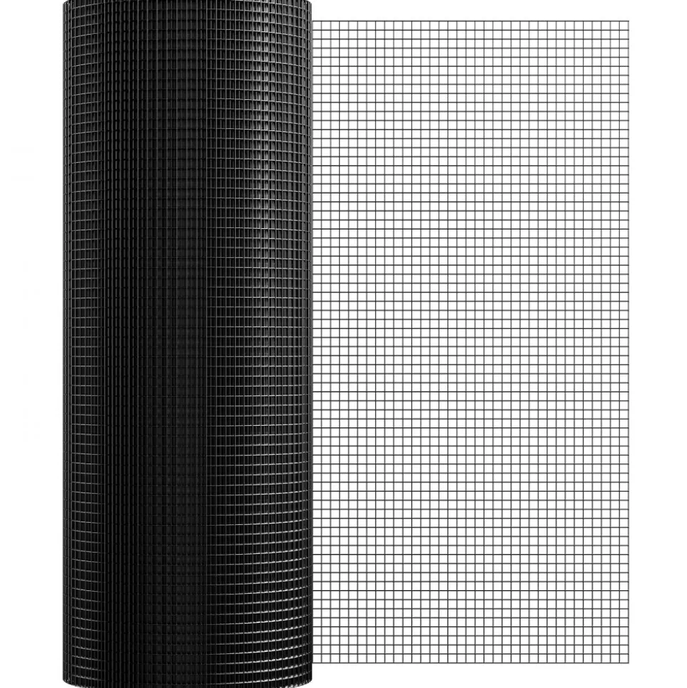 VEVOR Hardware Cloth, 36'' x 100' Galvanized Wire Mesh Roll, 19 Gauge Chicken Wire Fence Roll, Vinyl Coating Metal Wire Mesh for Chicken Coop Barrier, Rabbit Snake Fences, Poultry Enclosures