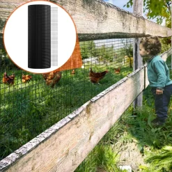 VEVOR Hardware Cloth, 36'' x 100' Galvanized Wire Mesh Roll, 19 Gauge Chicken Wire Fence Roll, Vinyl Coating Metal Wire Mesh for Chicken Coop Barrier, Rabbit Snake Fences, Poultry Enclosures