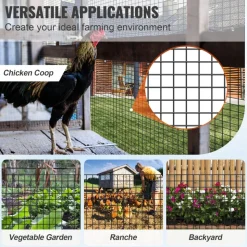 VEVOR Hardware Cloth, 48'' x 50' Galvanized Wire Mesh Roll, 19 Gauge Chicken Wire Fence Roll, Vinyl Coating Metal Wire Mesh for Chicken Coop Barrier, Rabbit Snake Fences, Poultry Enclosures
