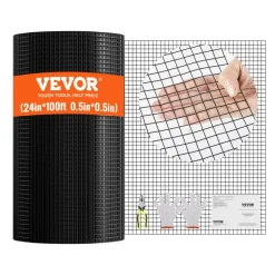 VEVOR Hardware Cloth, 48'' x 50' Galvanized Wire Mesh Roll, 19 Gauge Chicken Wire Fence Roll, Vinyl Coating Metal Wire Mesh for Chicken Coop Barrier, Rabbit Snake Fences, Poultry Enclosures