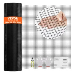 VEVOR Hardware Cloth, 36'' x 50' Galvanized Wire Mesh Roll, 19 Gauge Chicken Wire Fence Roll, Vinyl Coating Metal Wire Mesh for Chicken Coop Barrier, Rabbit Snake Fences, Poultry Enclosures