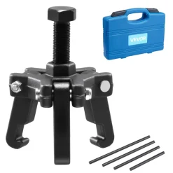 VEVOR Harmonic Balancer Puller Kit, Adjustable 3-Jaw Puller Fits Most Late Model Vehicles, 3-Jaw Pulley Puller Set with 4 Forcing Rods for Removing Harmonic Balancers Without Removing the Radiator