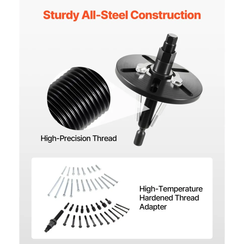 VEVOR Harmonic Balancer Puller Removal & Install Tool Kit, All-Steel Harmonic Balancer Installer Set Tool Kit for Removing and Installing of Balancers, Flywheels, Crankshaft Pulleys, Steering Wheels