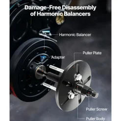 VEVOR Harmonic Balancer Puller Removal & Install Tool Kit, All-Steel Harmonic Balancer Installer Set Tool Kit for Removing and Installing of Balancers, Flywheels, Crankshaft Pulleys, Steering Wheels