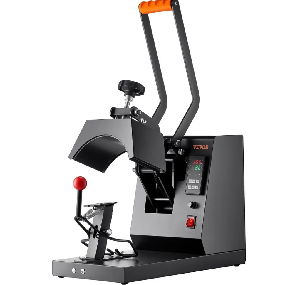 VEVOR Hat Heat Press, 4-in-1 Cap Heat Press Machine, 6 x 3in Clamshell Sublimation Transfer, LCD Digital Timer Temperature Control with 4pcs Curved Heating Elements (6x3/6.7x2.7/6.7x2.7/8.1x3.5)