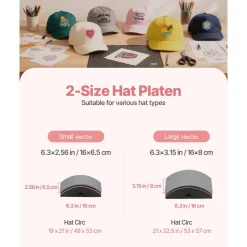 VEVOR Hat Heat Press Machine, with 2pcs Interchangeable Platens, Precise Temperature and Time Control, Hat Press for HTV Iron On and Sublimation Projects, for Caps, Headbands, Cuffs, Face Masks, Pink