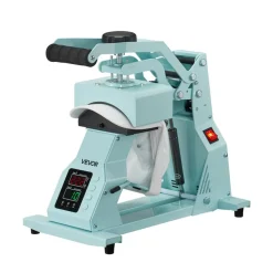 VEVOR Hat Heat Press Machine, with 2pcs Interchangeable Platens, Precise Temperature and Time Control, Hat Press for HTV Iron On and Sublimation Projects, for Caps, Headbands, Cuffs, Face Masks, Green