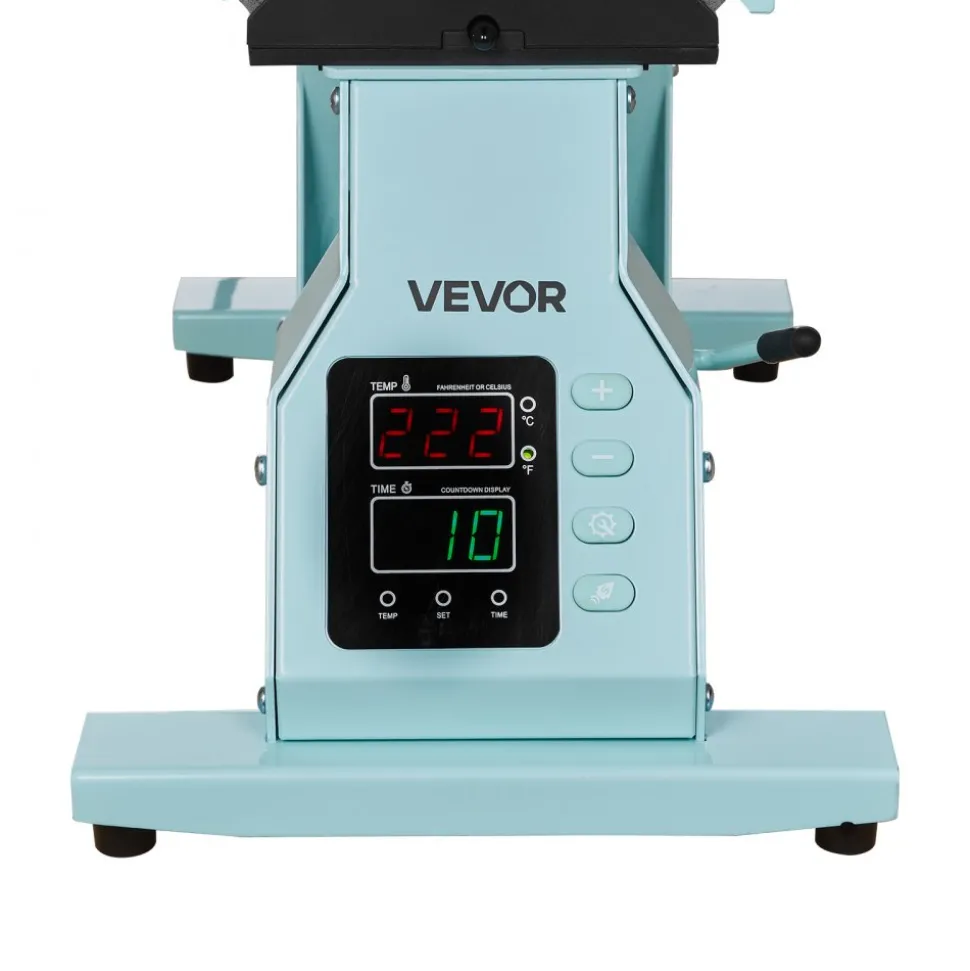 VEVOR Hat Heat Press Machine, with 2pcs Interchangeable Platens, Precise Temperature and Time Control, Hat Press for HTV Iron On and Sublimation Projects, for Caps, Headbands, Cuffs, Face Masks, Green