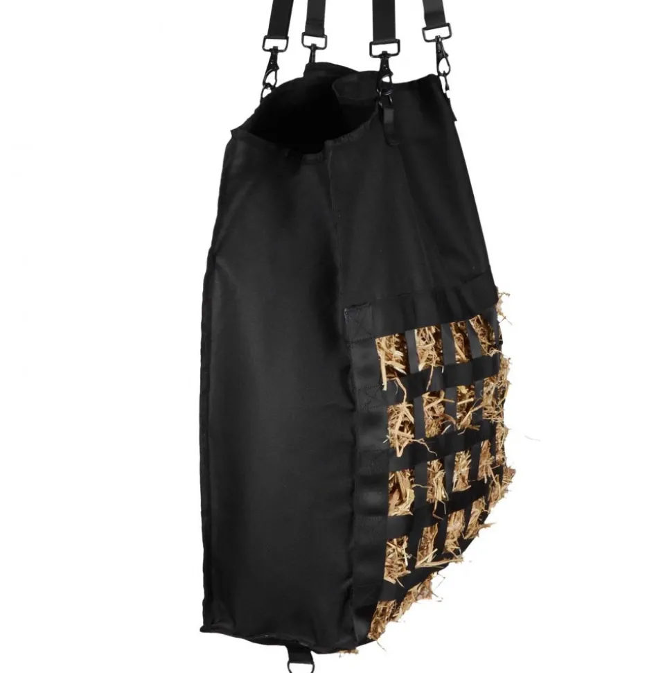 VEVOR Hay Bag for Horses, 21.65 x 7.28 x 25.2 in, 1.81 x 1.81 in Holes, Premium Nylon Construction with PVC Waterproof Coating, Adjustable Hanging Straps and Metal Hooks, Slow Feed Hay Bag for Horses