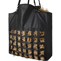VEVOR Hay Bag for Horses, 21.65 x 7.28 x 25.2 in, 1.81 x 1.81 in Holes, Premium Nylon Construction with PVC Waterproof Coating, Adjustable Hanging Straps and Metal Hooks, Slow Feed Hay Bag for Horses