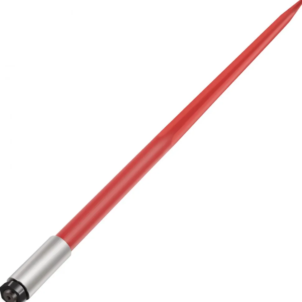 VEVOR Hay Spear 49" Bale Spear 4500 lbs Capacity, Bale Spike Quick Attach Square Hay Bale Spears 1 3/4" wide, Red Coated Bale Forks, Bale Hay Spike with Hex Nut & Sleeve for Buckets Tractors Loaders