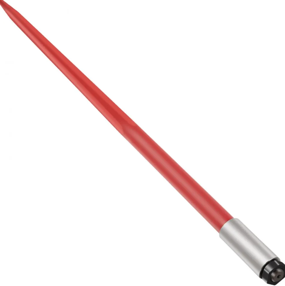 VEVOR Hay Spear 49" Bale Spear 4500 lbs Capacity, Bale Spike Quick Attach Square Hay Bale Spears 1 3/4" wide, Red Coated Bale Forks, Bale Hay Spike with Hex Nut & Sleeve for Buckets Tractors Loaders