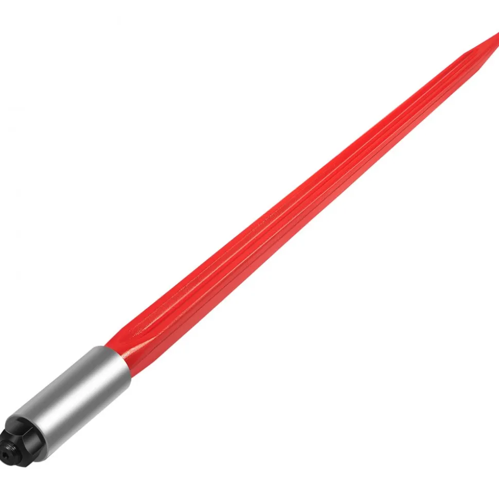 VEVOR Hay Spear 32" Bale Spear 1350 lbs Capacity, Bale Spike Quick Attach Square Hay Bale Spears 1.4" Wide, Red Coated Bale Forks, Bale Hay Spike with Hex Nut & Sleeve for Buckets Tractors Loaders