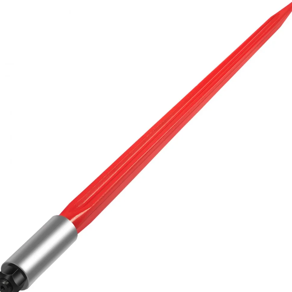 VEVOR Hay Spear 32" Bale Spear 1350 lbs Capacity, Bale Spike Quick Attach Square Hay Bale Spears 1.4" Wide, Red Coated Bale Forks, Bale Hay Spike with Hex Nut & Sleeve for Buckets Tractors Loaders