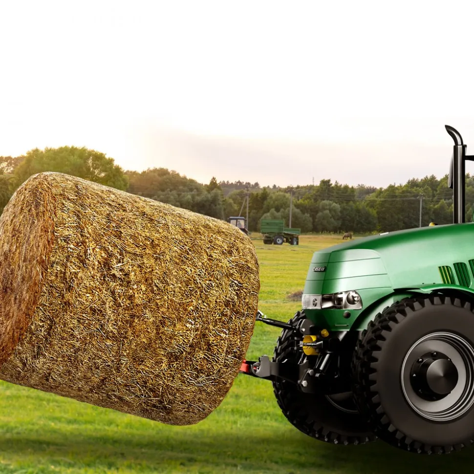 VEVOR 49" Hay Spear, Bale Spears 1600lbs Loading Capacity, Three-Point Hitch Tractor Attachment with 2pcs 17.5" Stabilizer Spears, Quick Attach Spike Forks
