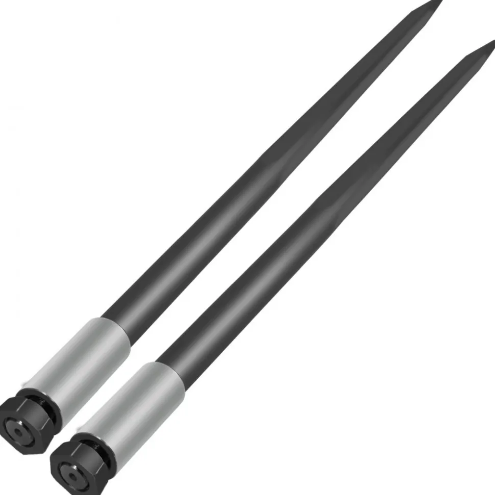VEVOR Hay Spear Spears 49" Hay Bale Spear Spike, 4000 lbs Capacity Quick Attach Square Hay Bale Spears, 2 Pics Black Bale Forks, Bale Hay Spike with Hex Nut & Sleeve for Buckets Tractors Loaders
