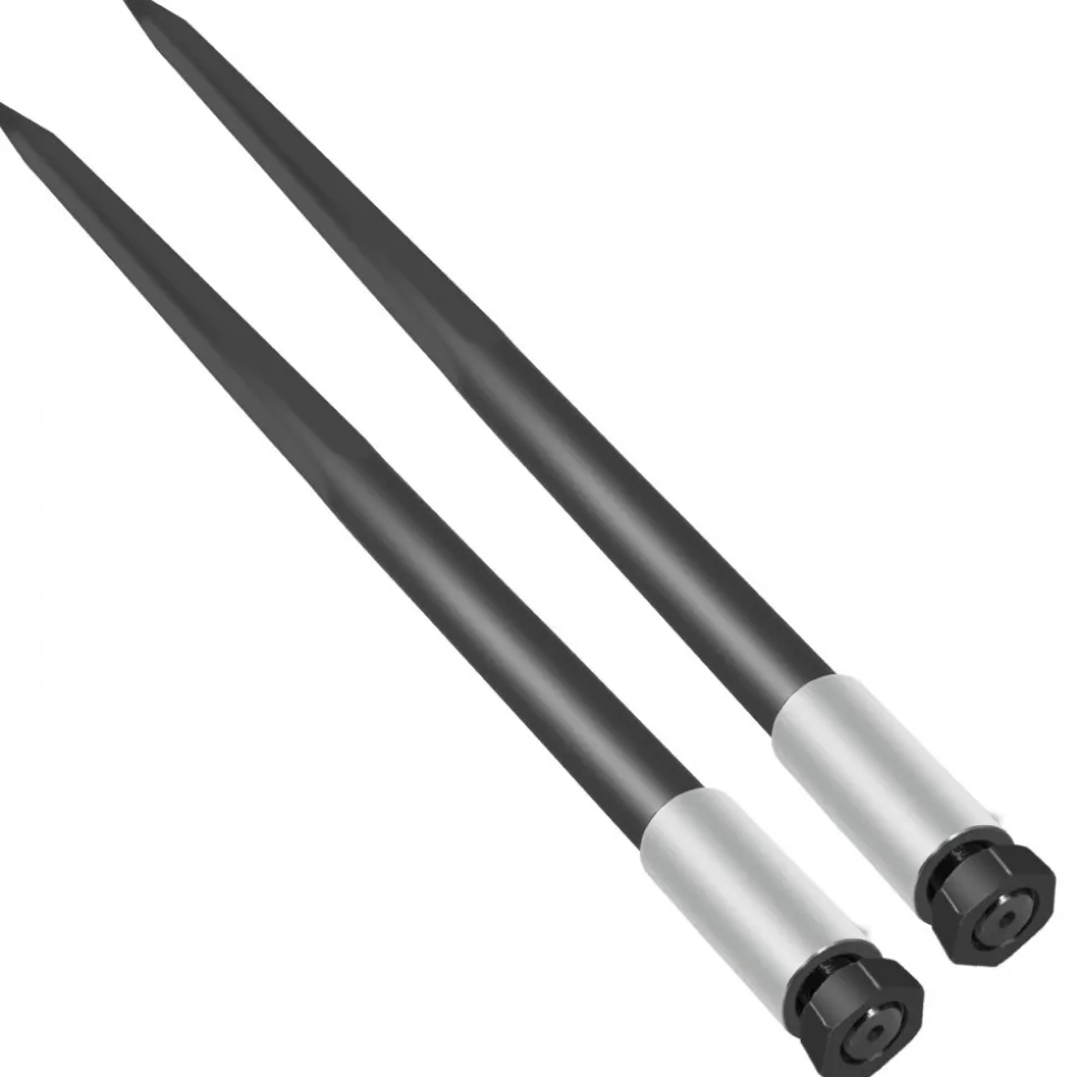 VEVOR Hay Spear Spears 49" Hay Bale Spear Spike, 4000 lbs Capacity Quick Attach Square Hay Bale Spears, 2 Pics Black Bale Forks, Bale Hay Spike with Hex Nut & Sleeve for Buckets Tractors Loaders