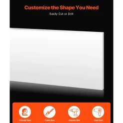 VEVOR HDPE Plastic Sheet Board, 1 Pack High Density Polyethylene Sheet Plastic Panel, 24 x 48 Inch 1/2 Inch Thick Customizable Plastic Panels, for DIY Crafts, Heavy Duty Industrial Equipment, White