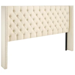 VEVOR Headboard, King Size Headboard with Adjustable Height, Comfortable Diamond Tufted for King Size Bed, W84.1 x H (54.33-60.24) x D 8.27 in, Ideal for Bedroom, Hotel, Homestay, Dormitory, Cream