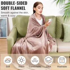VEVOR Heated Blanket Electric Throw, 100