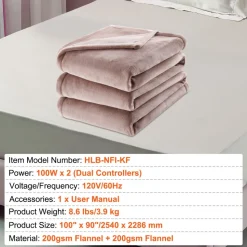 VEVOR Heated Blanket Electric Throw, 100