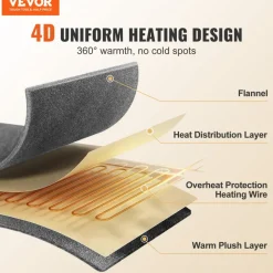 VEVOR Heated Blanket Electric Throw, 100