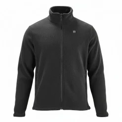 VEVOR Heated Fleece Jacket for Women, Heated Sweatshirt with 7.4V 16000mAh Rechargeable Power Bank Pack, 6 Heating Zones, 3 Temp Levels, 3h/6h/10h Warmth, for Winter Outdoor Camping, Black, XXL Size