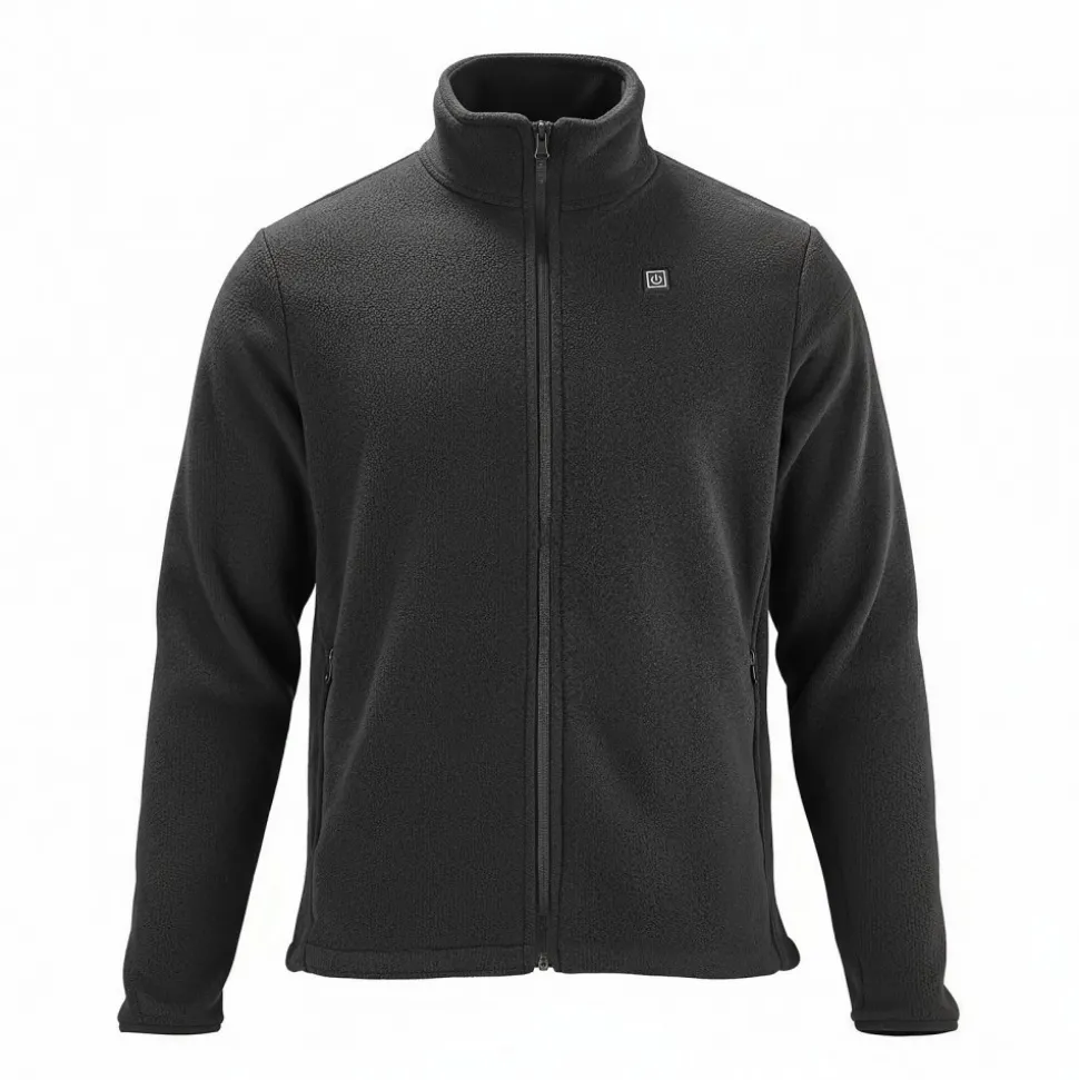 VEVOR Heated Fleece Jacket for Women, Heated Sweatshirt with 7.4V 16000mAh Rechargeable Power Bank Pack, 6 Heating Zones, 3 Temp Levels, 3h/6h/10h Warmth, for Winter Outdoor Camping, Black, XL Size