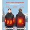 VEVOR Heated Jacket for Women with 7.4V Battery, Soft Shell Electric Heating Coat, Windproof Waterproof Lightweight Outerwear with 5 Heating Zones & 3 Heat Settings, Machine Washable, L Size