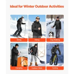 VEVOR Heated Jacket for Women with 7.4V Battery, Soft Shell Electric Heating Coat, Windproof Waterproof Lightweight Outerwear with 5 Heating Zones & 3 Heat Settings, Machine Washable, L Size