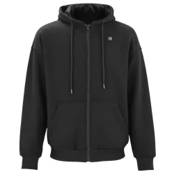 VEVOR Heated Jacket Hoodie for Men Women, Heated Sweatshirt Unisex Full-Zip with 7.4V 16000mAh Power Bank Pack, 5 Heating Zones, 3 Temp Levels, 4-8H Warmth, for Winter Outdoor Camping, Black, L Size