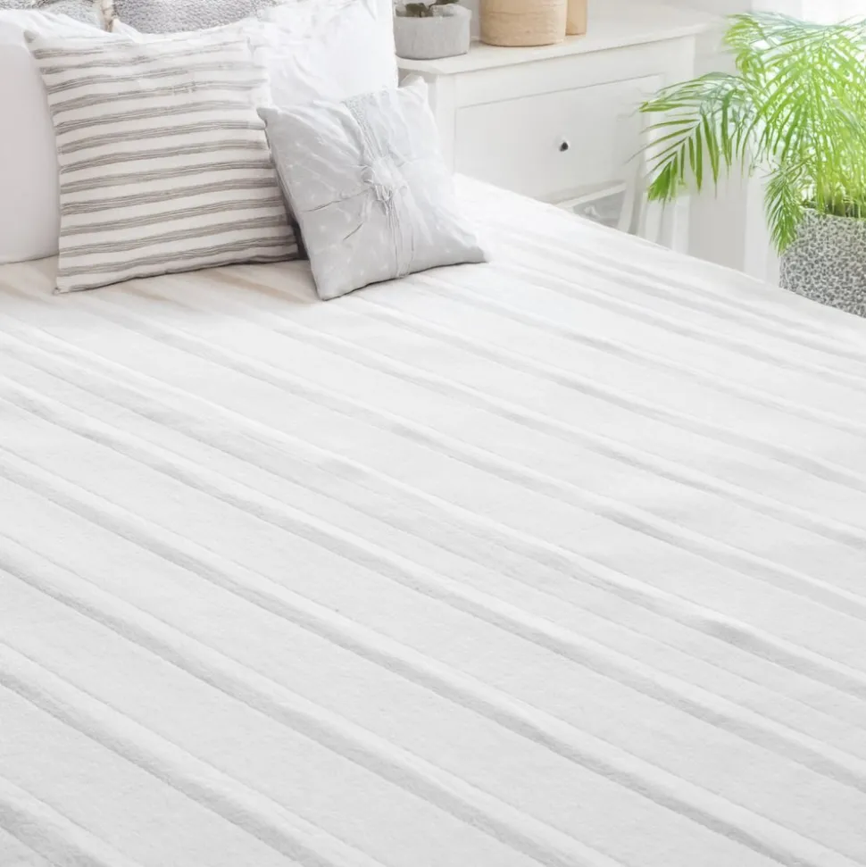 VEVOR Heated Mattress Pad, 39 x 75 in, Electric Bed Warmer with 1-5 Heat Settings Control, 10-Hour Auto Shut Off, Machine-Wash Breathable Coral Fleece Heating Electric Mattress Sheets, White