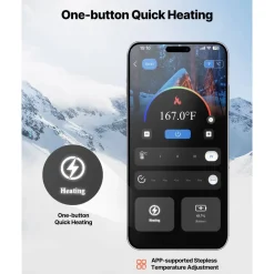 VEVOR Heated Socks, 6000mAh Battery Powered, Rechargeable Heating Socks with 4 Heating Levels, Electric Heated Sock with APP Control for Men Women, Foot Warmer for Hunting Riding Camping Hiking