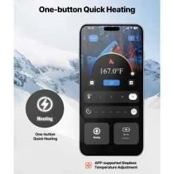 VEVOR Heated Socks, Medium Size, 5000mAh Battery Rechargeable Heating Socks with 4 Heating Levels, Electric Heated Sock with APP Control for Men Women, Foot Warmer for Hunting Riding Camping Hiking