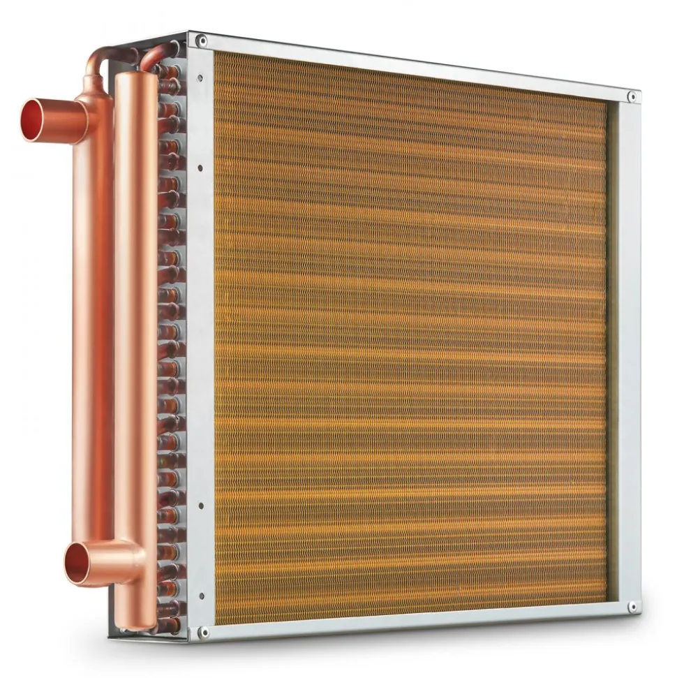 VEVOR Heat Exchanger Water to Air, 16"x 16" with 3-Row 3/8" Copper Ports, 193 Aluminum Fins Heat Exchanger for Outdoor Wood Furnaces, Residential Heating and Cooling, and Forced Air Heating
