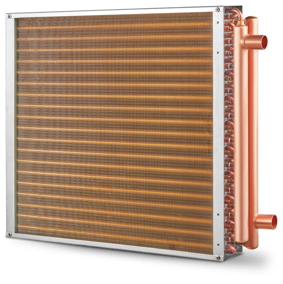VEVOR Heat Exchanger Water to Air, 20"x 20" with 3-Row 3/8" Copper Ports, 242 Aluminum Fins Heat Exchanger for Outdoor Wood Furnaces, Residential Heating and Cooling, and Forced Air Heating