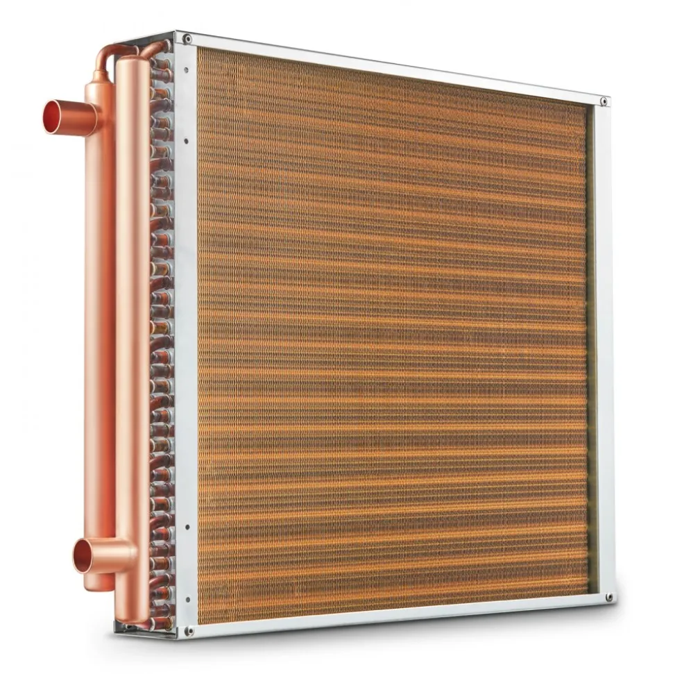 VEVOR Heat Exchanger Water to Air, 20"x 20" with 3-Row 3/8" Copper Ports, 242 Aluminum Fins Heat Exchanger for Outdoor Wood Furnaces, Residential Heating and Cooling, and Forced Air Heating