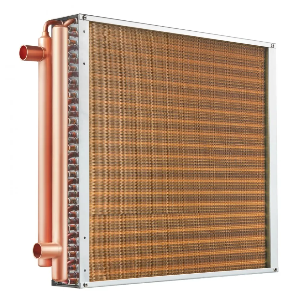 VEVOR Heat Exchanger Water to Air, 20"x 20" with 3-Row 3/8" Copper Ports, 242 Aluminum Fins Heat Exchanger for Outdoor Wood Furnaces, Residential Heating and Cooling, and Forced Air Heating