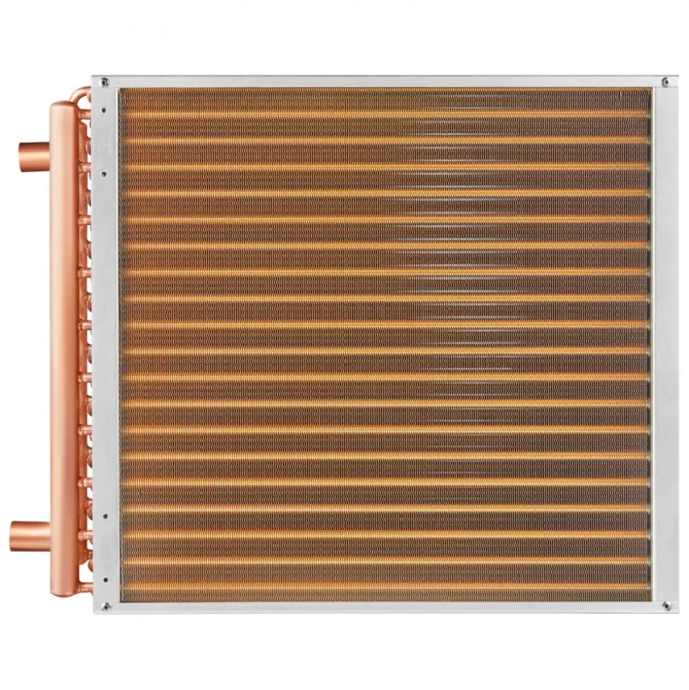 VEVOR Heat Exchanger Water to Air, 20"x 20" with 3-Row 3/8" Copper Ports, 242 Aluminum Fins Heat Exchanger for Outdoor Wood Furnaces, Residential Heating and Cooling, and Forced Air Heating