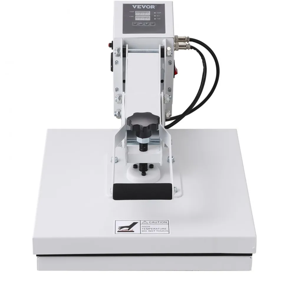 VEVOR Heat Press, Heat Press Machine for T-Shirt, Fast Heating, High Pressure Heat Press 15x15, Power Digital Industrial Sublimation Printer for Heat Transfer Vinyl, Easy to Use, White