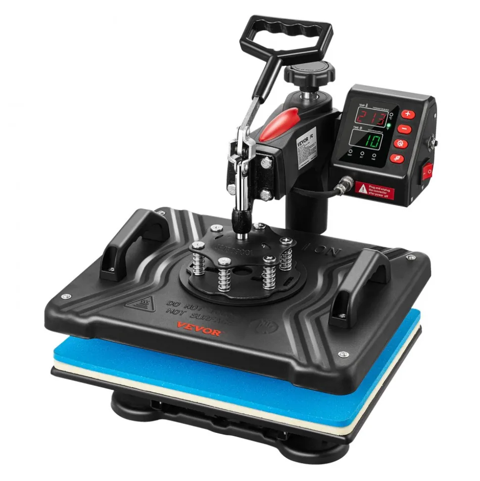 VEVOR Heat Press, 5 in 1 Heat Press 12x15 Machine Machine, Digital Precise Temperature Control, Clamshell Sublimation Transfer Printer Fast Heat-up, Vinyl Heat Press for Mug Cup T-Shirt Plate, 900W