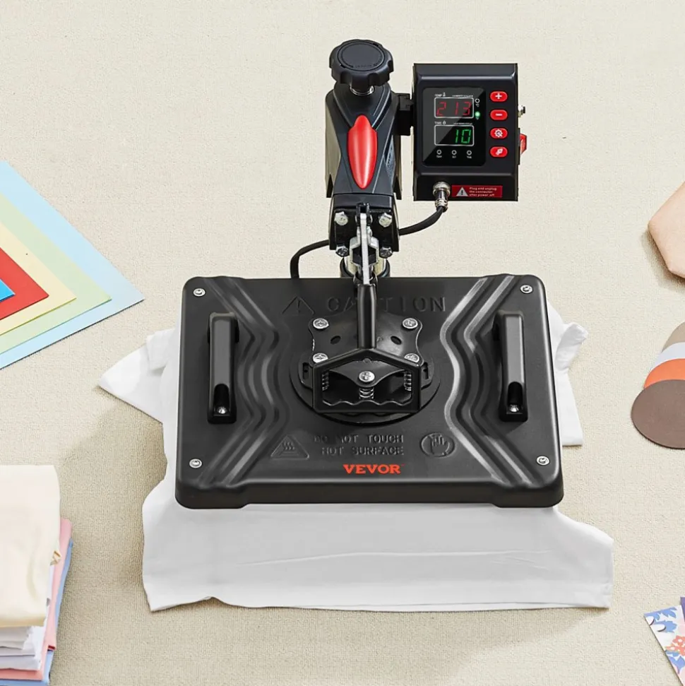 VEVOR Heat Press, 5 in 1 Heat Press 12x15 Machine Machine, Digital Precise Temperature Control, Clamshell Sublimation Transfer Printer Fast Heat-up, Vinyl Heat Press for Mug Cup T-Shirt Plate, 900W