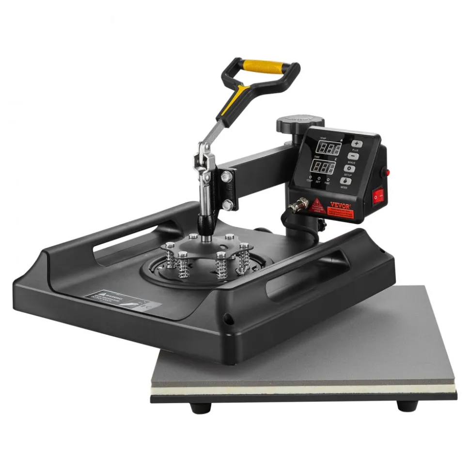 VEVOR Heat Press Machine 8 in 1 Combo, Heat Press 15x15 in, Swing Away T Shirt Printing Machine Digital Control, Multifunction Transfer Machine Sublimation, for T-Shirt Hat Cap Mug Plate, Black