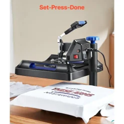 VEVOR Heat Press Machine 8 in 1 Combo, Heat Press 15x15 in, Swing Away T Shirt Printing Machine Digital Control, Multifunction Transfer Machine Sublimation, for T-Shirt Hat Cap Mug Plate, Blue