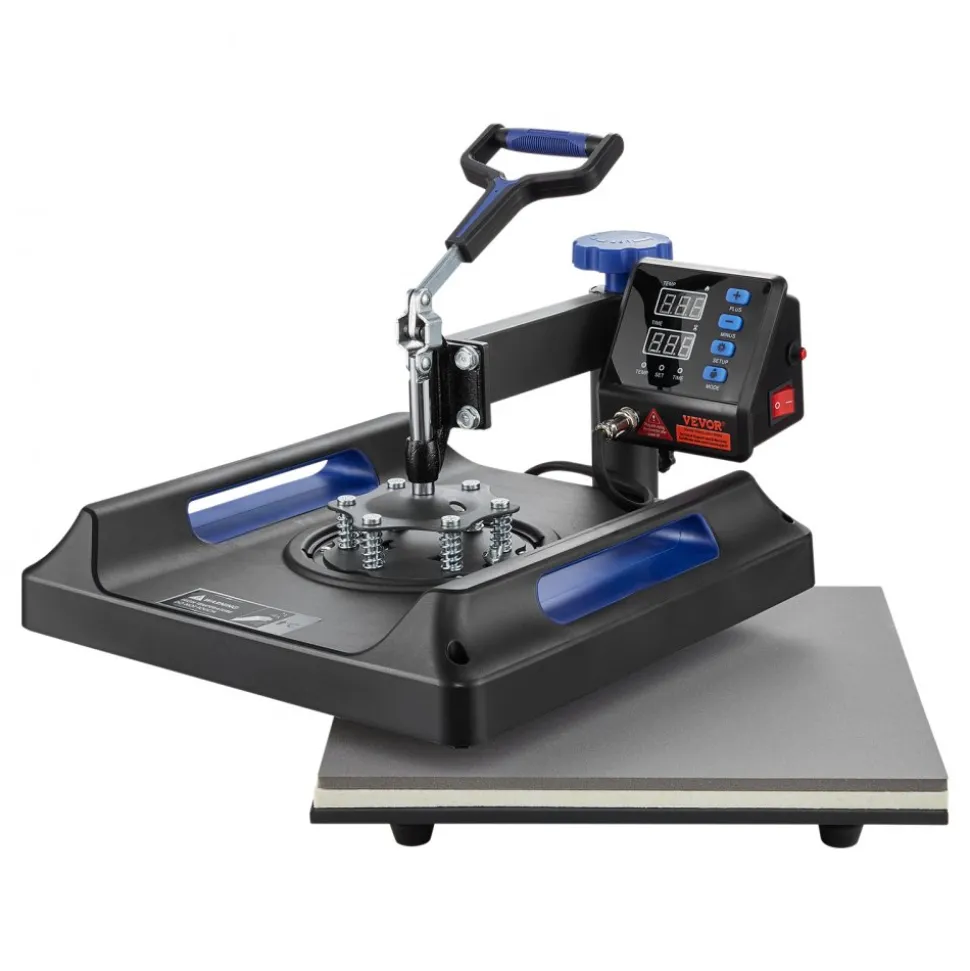 VEVOR Heat Press Machine 8 in 1 Combo, Heat Press 15x15 in, Swing Away T Shirt Printing Machine Digital Control, Multifunction Transfer Machine Sublimation, for T-Shirt Hat Cap Mug Plate, Blue
