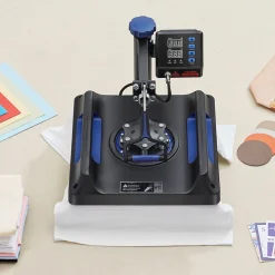 VEVOR Heat Press Machine 8 in 1 Combo, Heat Press 15x15 in, Swing Away T Shirt Printing Machine Digital Control, Multifunction Transfer Machine Sublimation, for T-Shirt Hat Cap Mug Plate, Blue