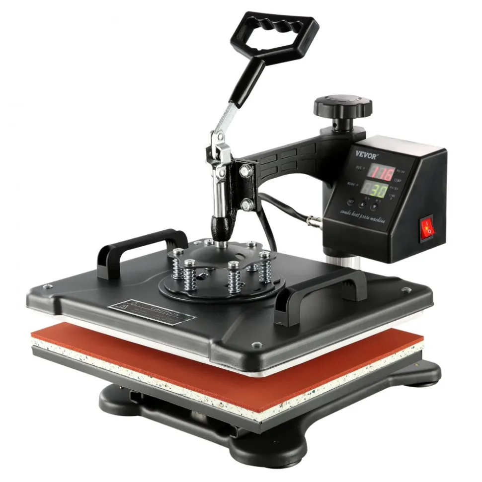 VEVOR Heat Press Machine, 8 in 1 Combo Digital Multifunctional Sublimation Heat Transfer Machine 12x15 inch, 360 Degree Rotation Swing Away for Printing T Shirts Mug Cap Hat Plate
