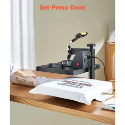 VEVOR Heat Press Machine, 15 x 15 inch, 2 in 1 Heat Transfer Machine with Hat Press, 360° Swing Away T-Shirt Pressing, Digital Precise Control, Fast Even Heating for T-Shirts/Hats/Caps, Black